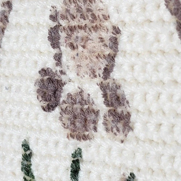 Vintage Handmade Floral Rose Crocheted Motif Granny Square Afghan Blanket 60x40 - Picture 6 of 13